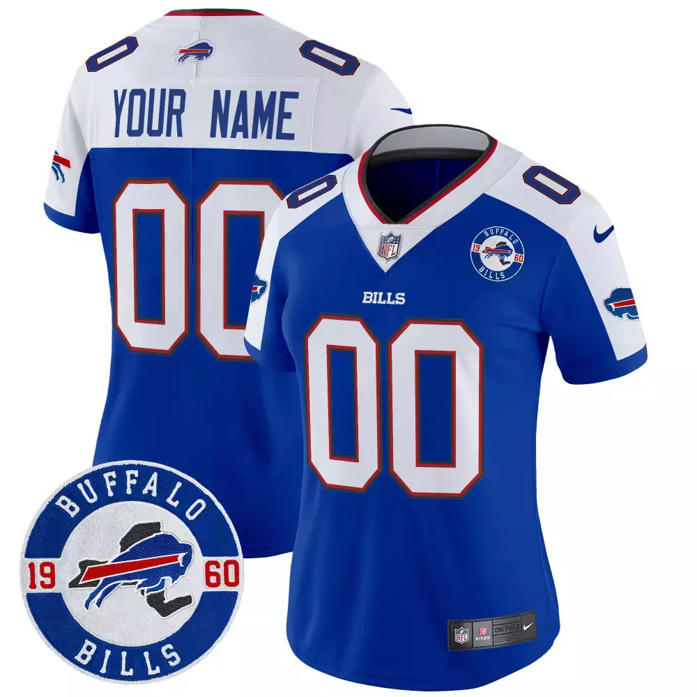 royal alternate women buffalo bills 2023 afc east champions patch vapor custom jersey v2 all stitched