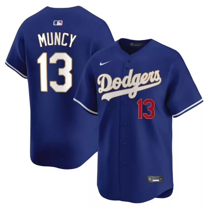 Max Muncy Gold Trim Vapor Premier Limited Jersey | Royal Stitched Fan Gear for Women