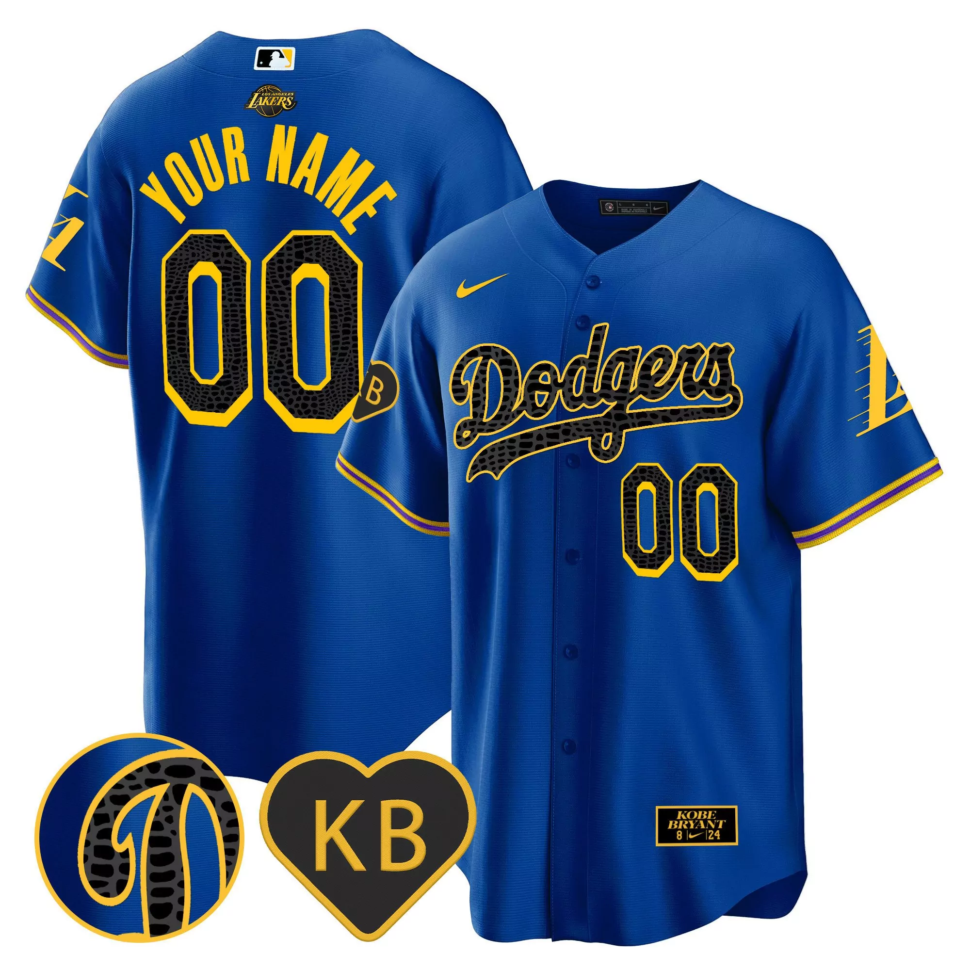 royal men los angeles dodgers 2024 los angeles city style vapor premier limited custom jersey v2 all stitched
