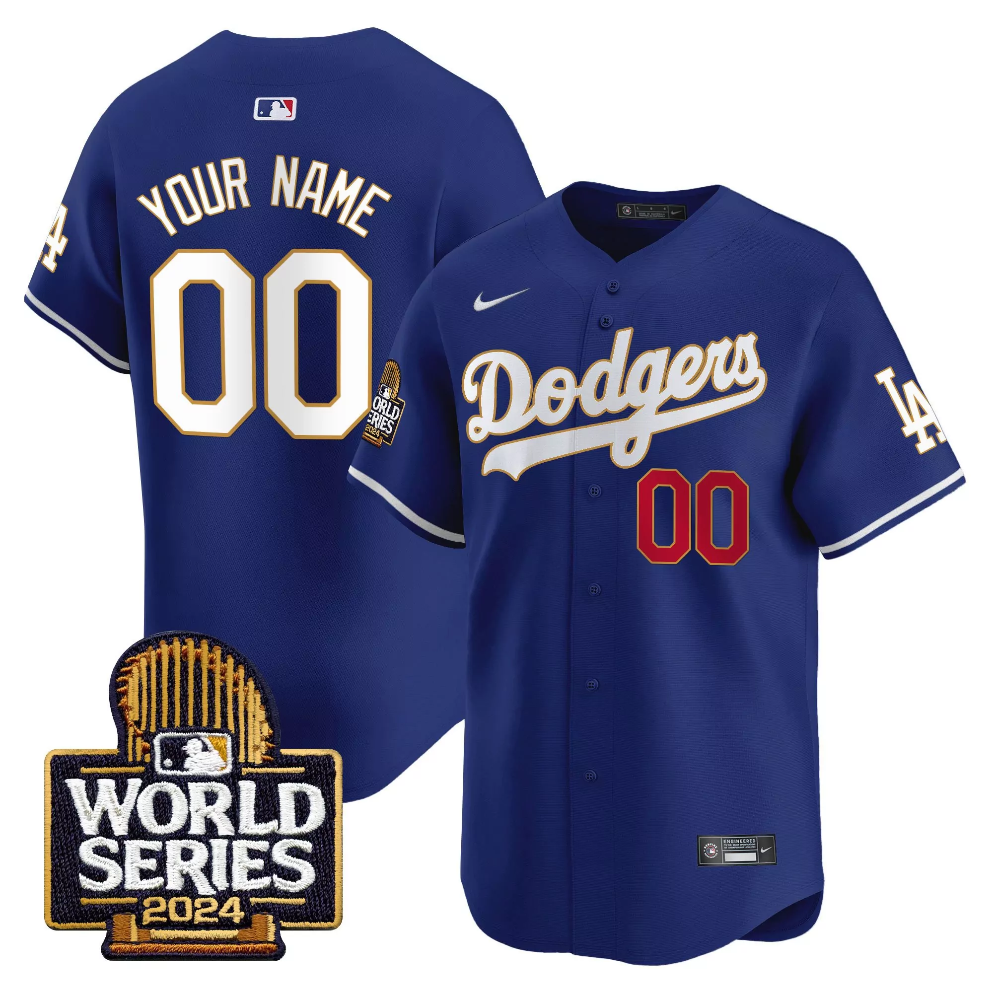 royal men los angeles dodgers 2024 los angeles city style vapor premier limited custom jersey v2 all stitched