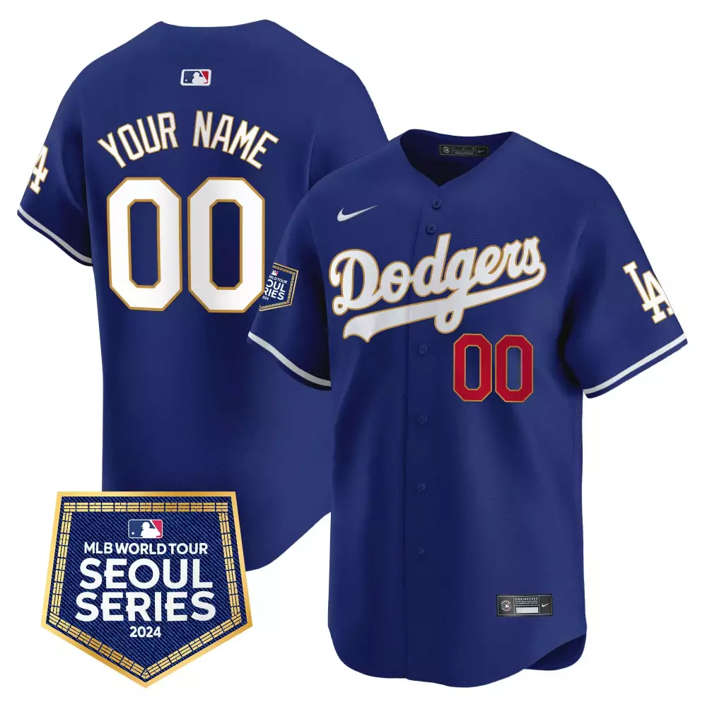 World Tour Seoul Series Patch Dodgers 2024 Vapor Premier Custom Jersey | Limited Edition | For Men, Women & Youth