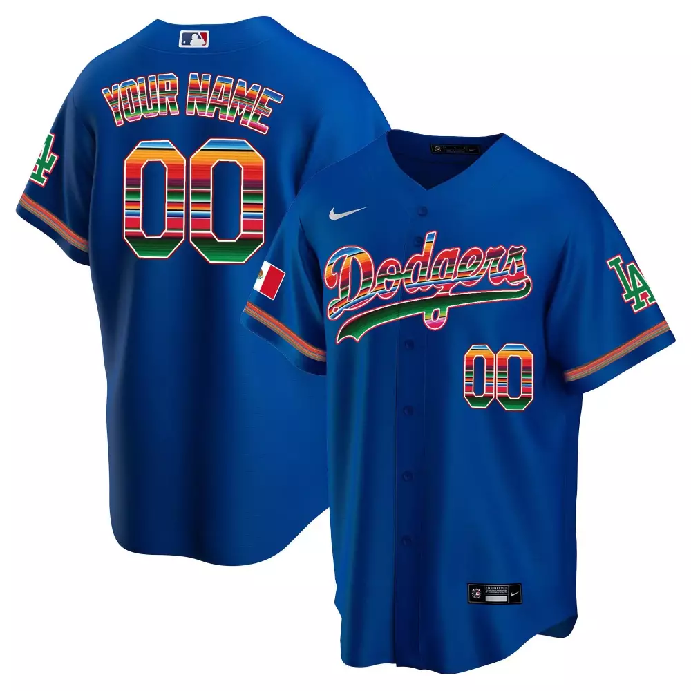 royal men los angeles dodgers mexico california patch vapor premier sleeveless custom jersey all stitched