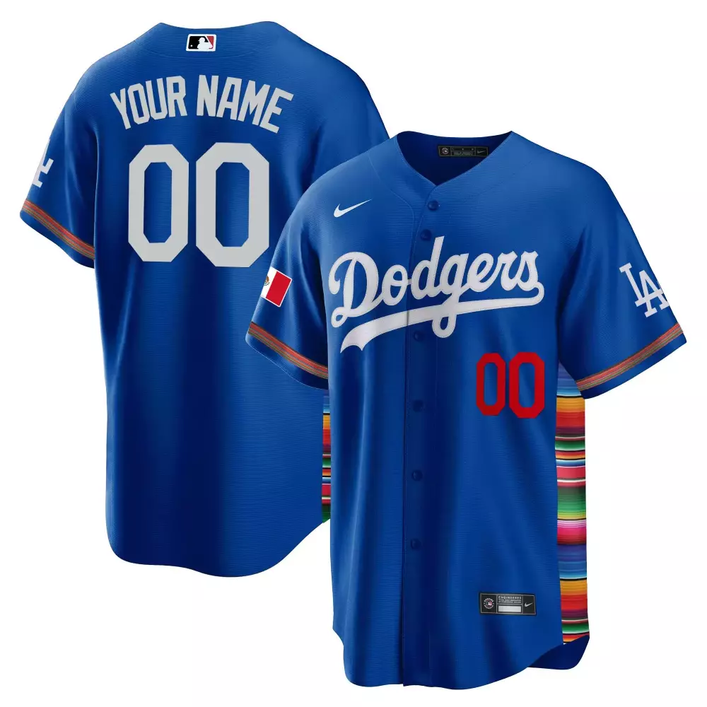 royal men los angeles dodgers mexico california patch vapor premier sleeveless custom jersey all stitched