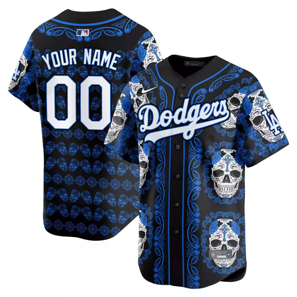 Player Name Not Visible Jersey Number 44 Men's Stitched Vapor Jersey | Dodgers Blue Floral 2025 Limited Edition | Fan Gear | For Men, Women & Youth
