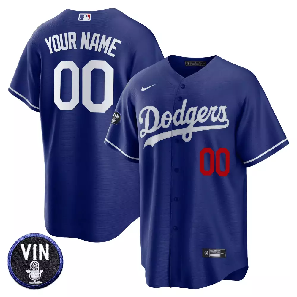 Vin Scully Dodgers Royal Custom Jersey | Classic Design | Perfect Fan Gear for All | For Men, Women & Youth
