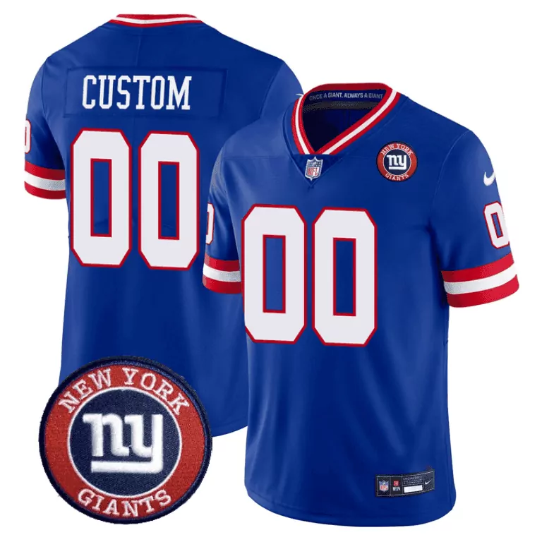 royal men new york giants century red 100th commemorative vapor custom jersey v2 all stitched