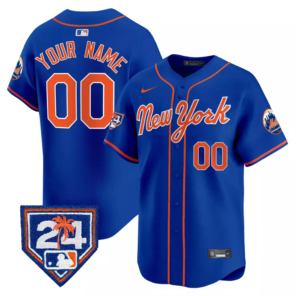 royal men new york mets 2024 spring training vapor premier limited custom jersey all stitched