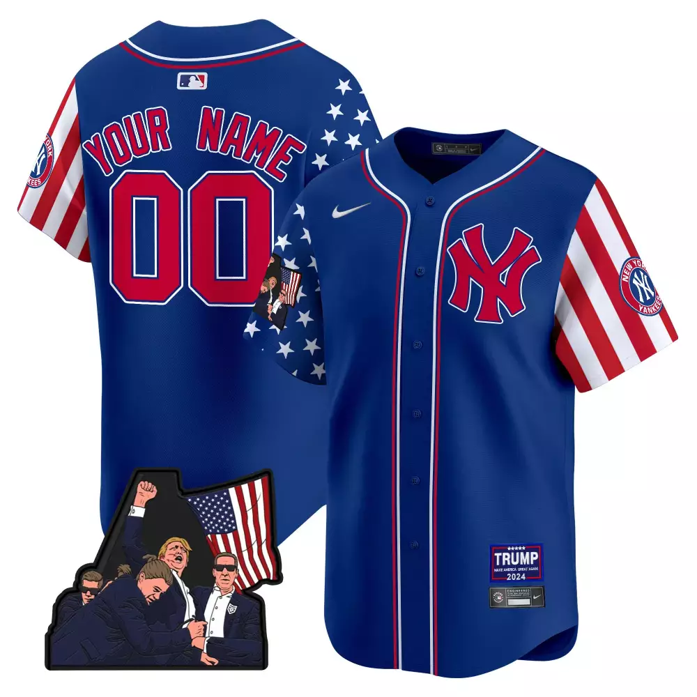 royal men new york yankees 2024 independence day vapor premier limited custom jersey all stitched