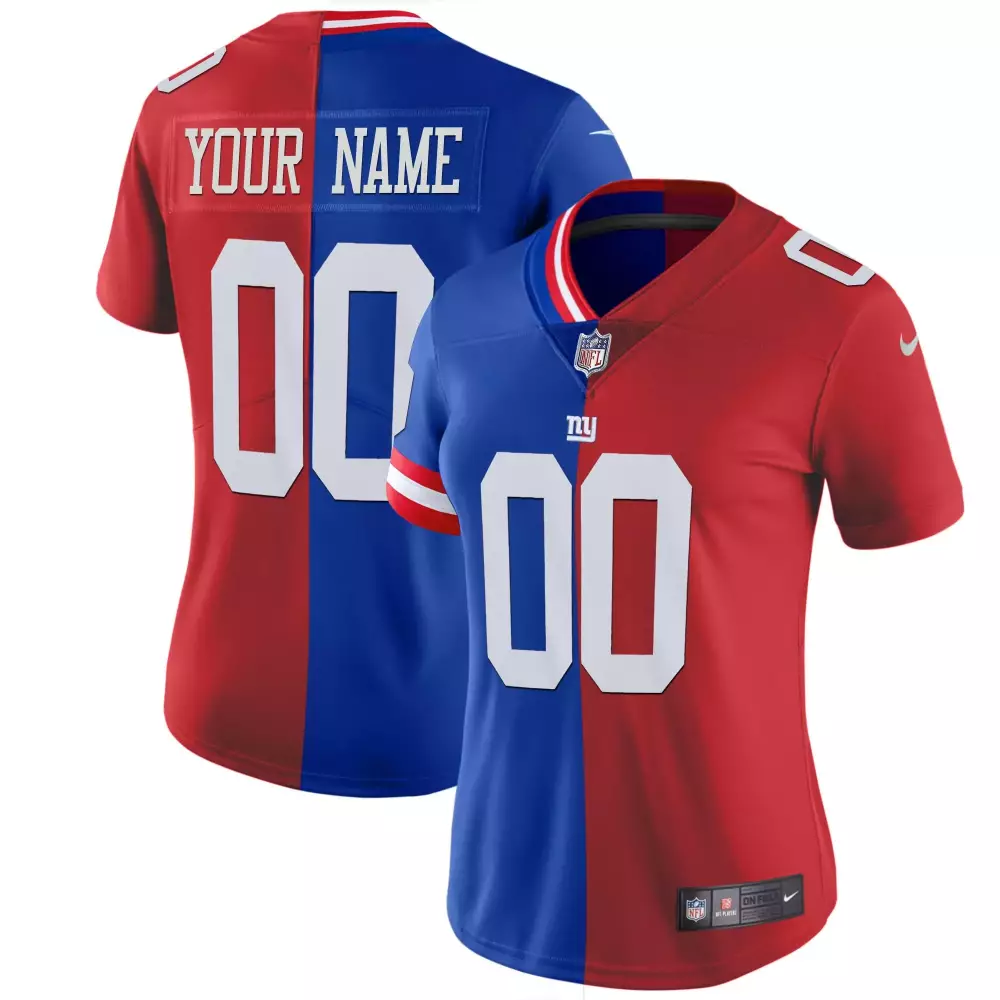 royal red women new york giants custom name and number vapor jersey all stitched