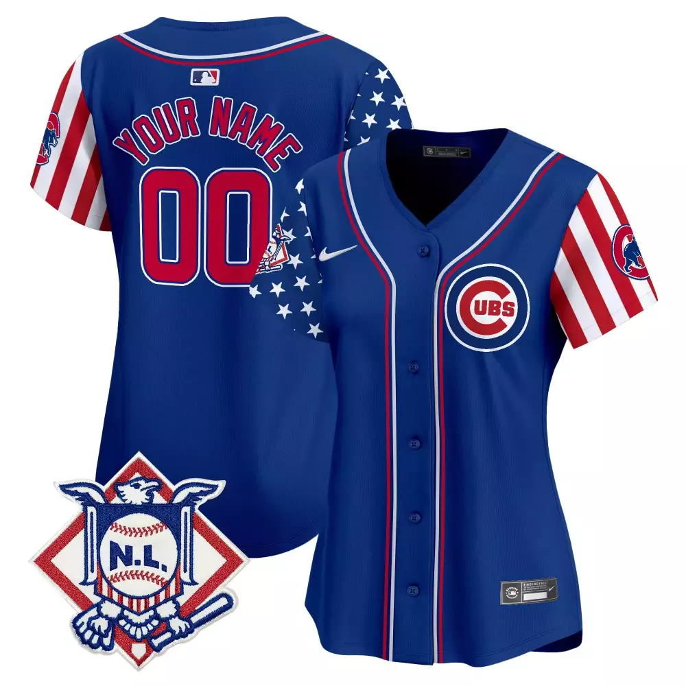 royal women chicago cubs 2024 fourth of july vapor premier limited custom jersey v2 all stitched