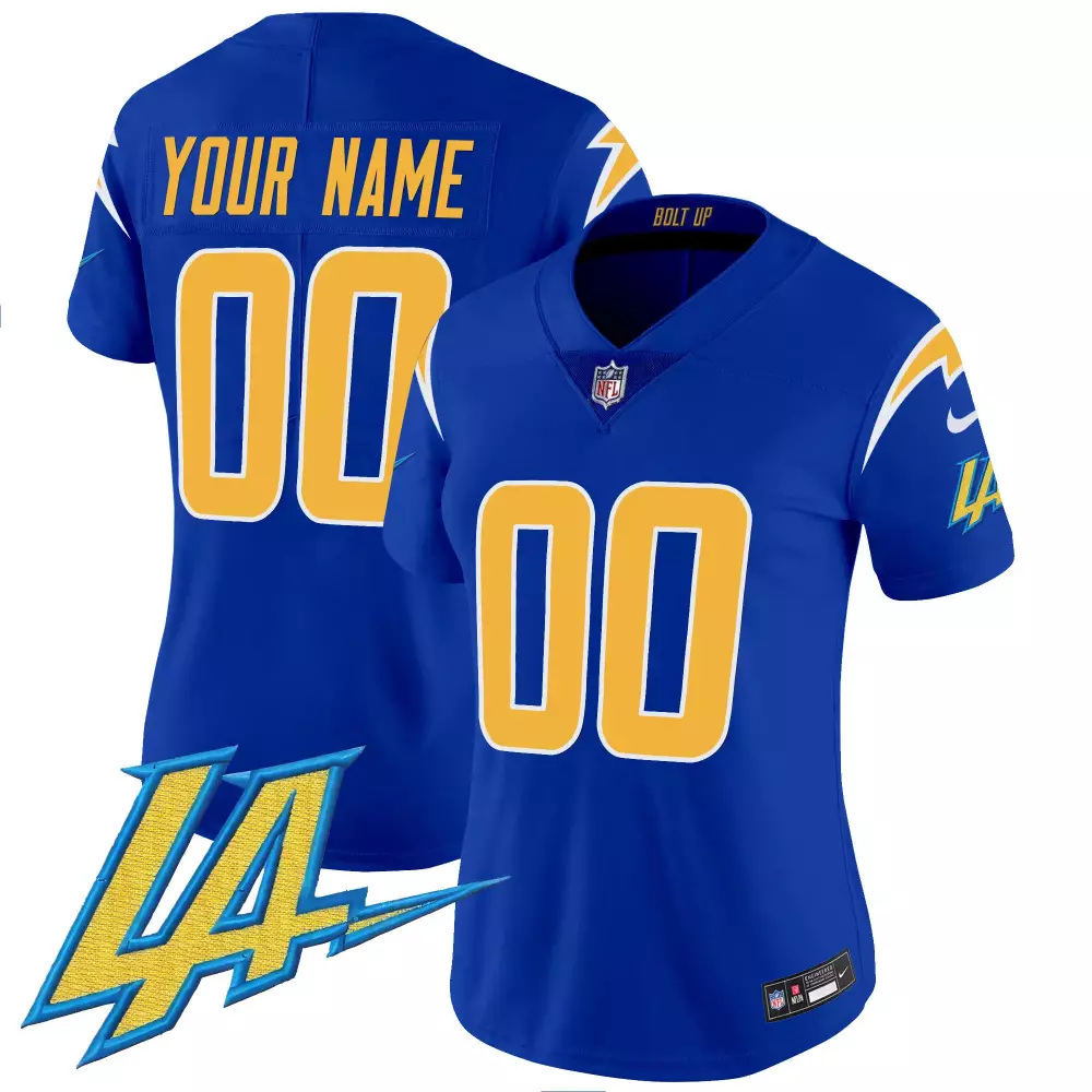 powder blue women womens los angeles chargers powder blue custom game jersey all stitched