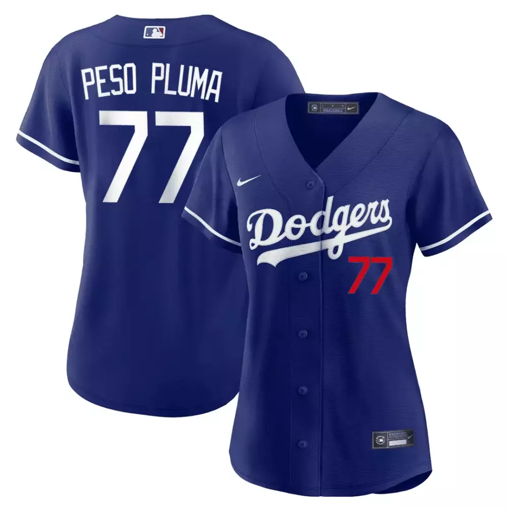 Peso Pluma Women's Royal Jersey | Los Angeles Dodgers Special Mexico Edition | Stitched Fan Gear for Men, Women & Youth