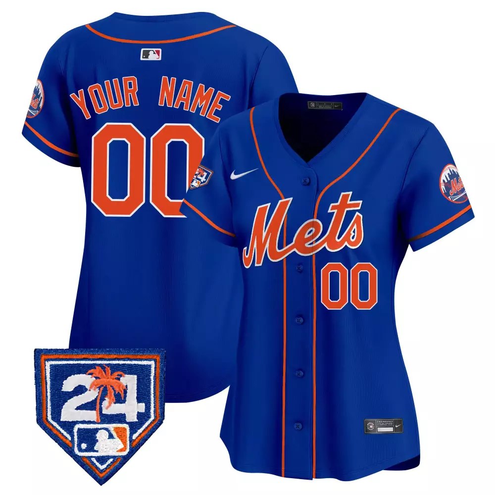 royal women new york mets 2024 jackie robinson patch vapor premier limited custom jersey all stitched