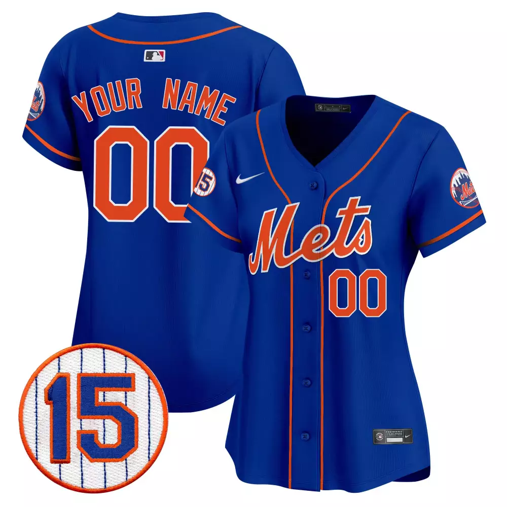 royal women new york mets 2024 jackie robinson patch vapor premier limited custom jersey all stitched