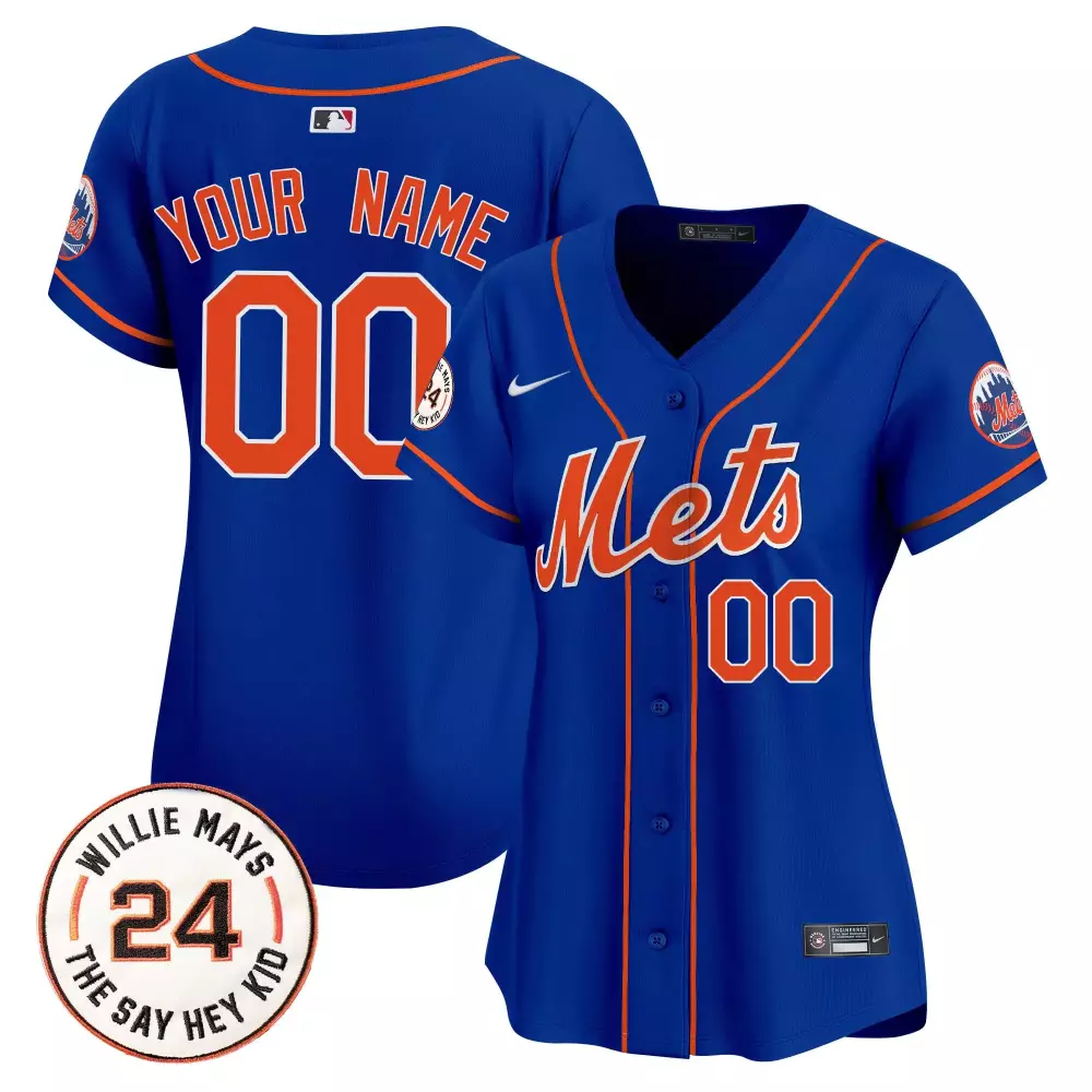 royal women new york mets 2024 jackie robinson patch vapor premier limited custom jersey all stitched