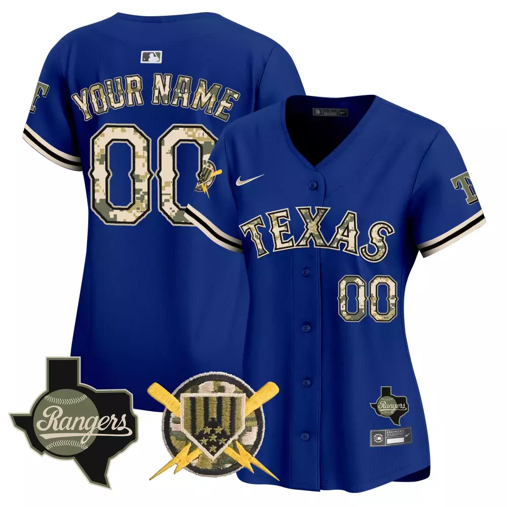 royal women texas rangers 2023 world series champions gold trim vapor premier limited custom jersey v2 all stitched