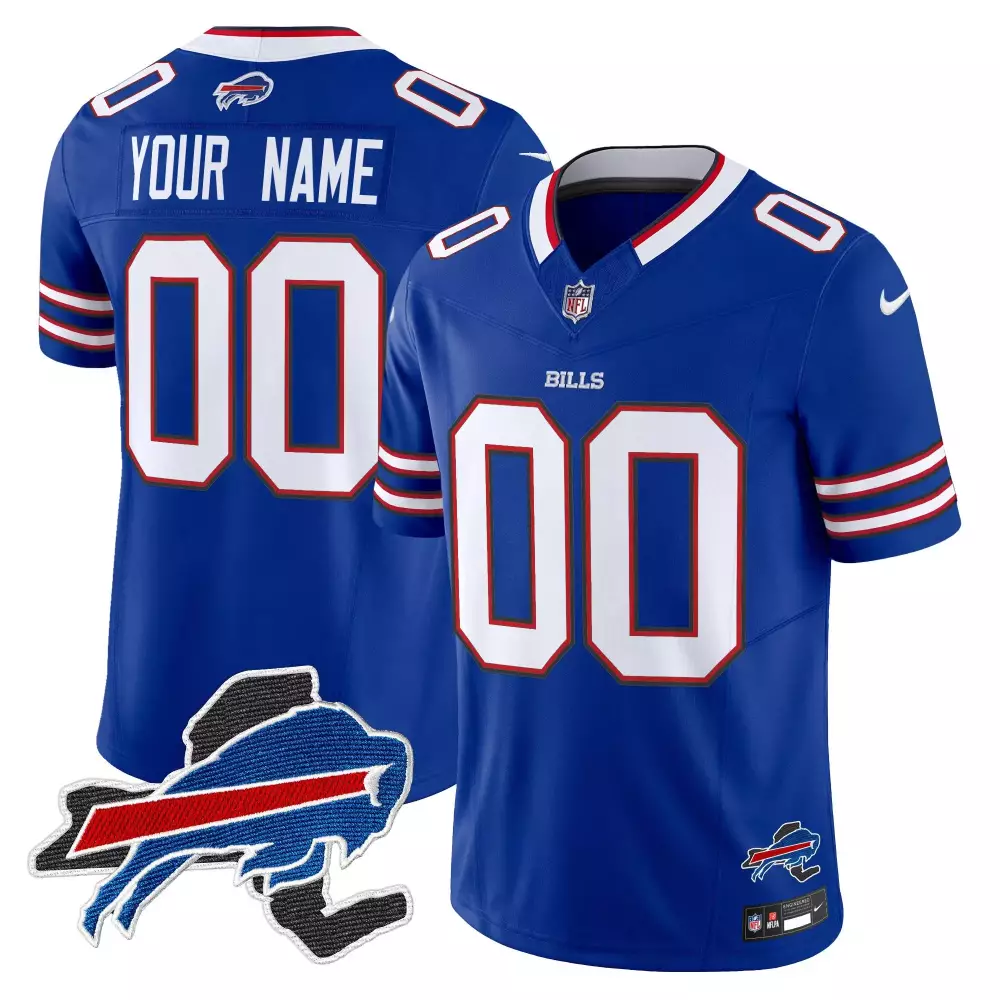 Buffalo Bills New York Patch Vapor Limited Custom Jersey V3 | Royal | All Stitched | Fan Gear for Men, Women & Youth