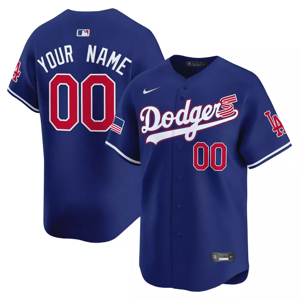 2024 Independence Day Vapor Premier Limited Custom Jersey | Royal Dodgers Youth Stitched | For Men, Women & Youth
