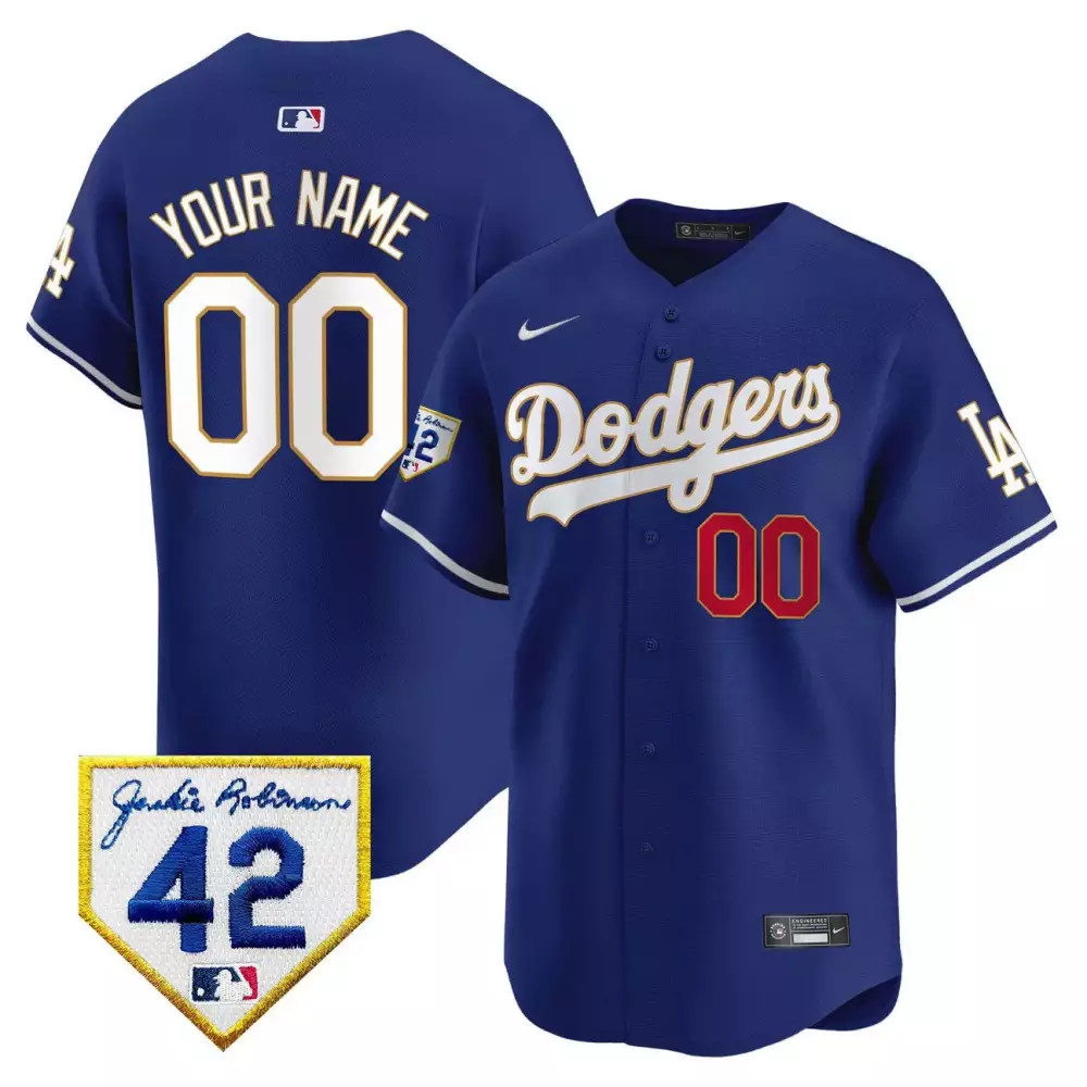 2024 Jackie Robinson Patch Dodgers Custom Jersey | Vapor Premier Limited Edition | Fan Gear for Men, Women & Youth