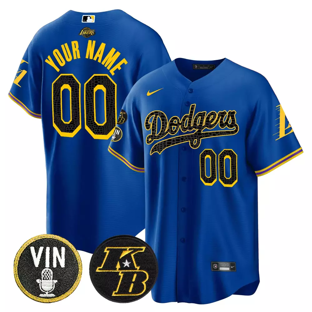 Los Angeles Dodgers Bryant Vin Patch Cool Base Mamba Jersey | Limited Edition Custom Design | Fan Gear for Men, Women & Youth