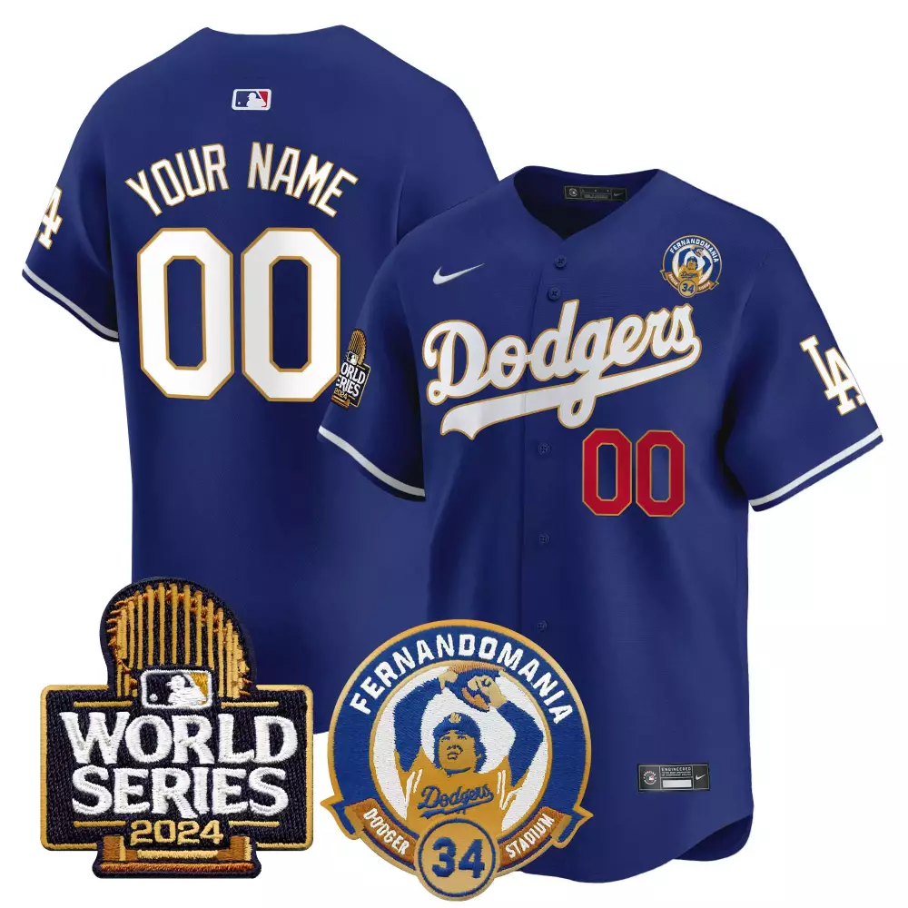 Los Angeles Dodgers Fernando Valenzuela 2024 World Series Patch Vapor Premier Jersey | Limited Edition Custom Design | Fan Gear for Men, Women & Youth