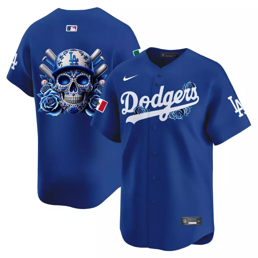 Los Angeles Dodgers Royal Youth Skull Vapor Premier Limited Custom Jersey | For Men, Women & Youth