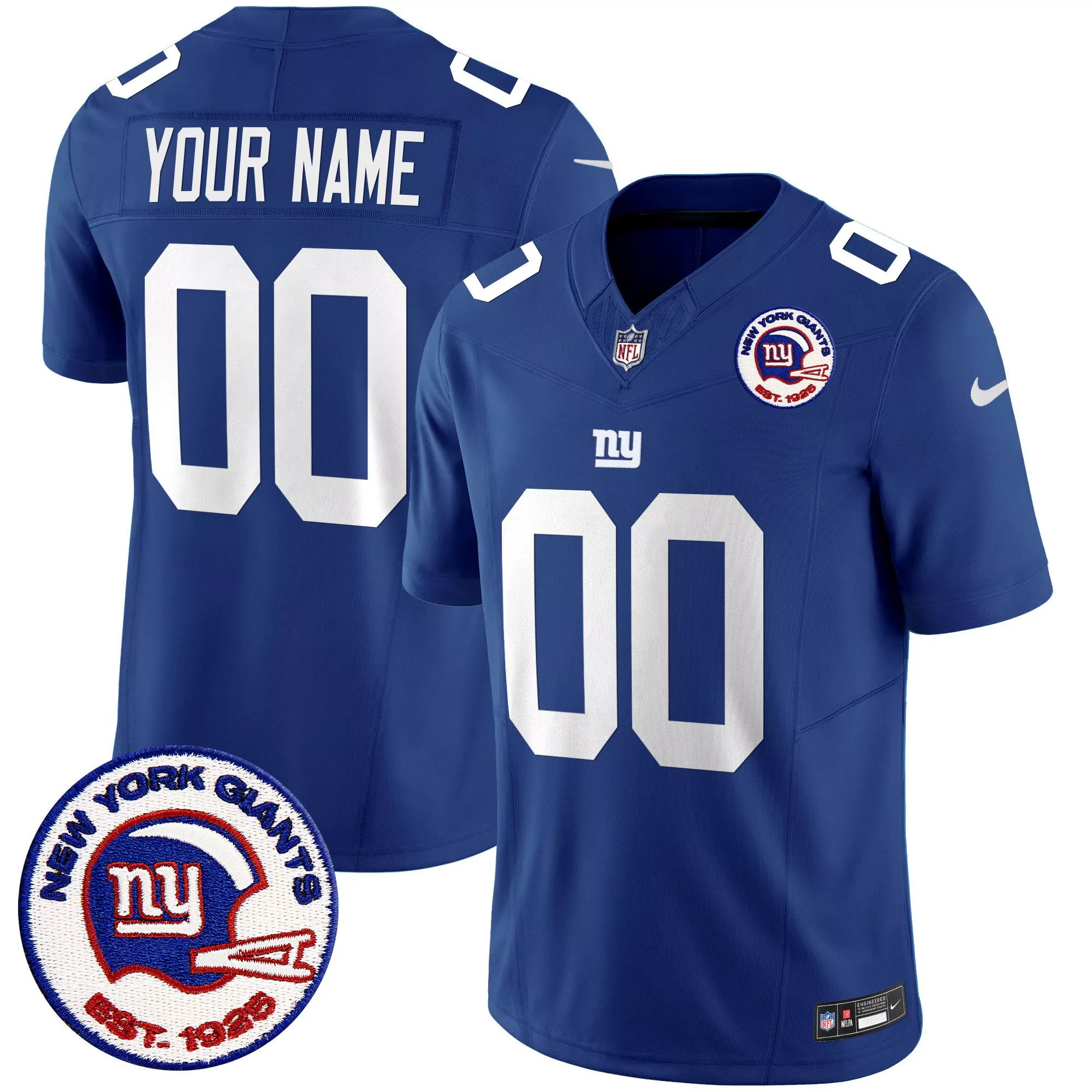 royal youth new york giants century red 100th season commemorative vapor custom jersey all stitched