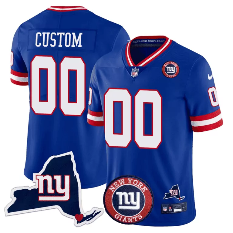 royal youth new york giants century red 100th season commemorative vapor custom jersey all stitched