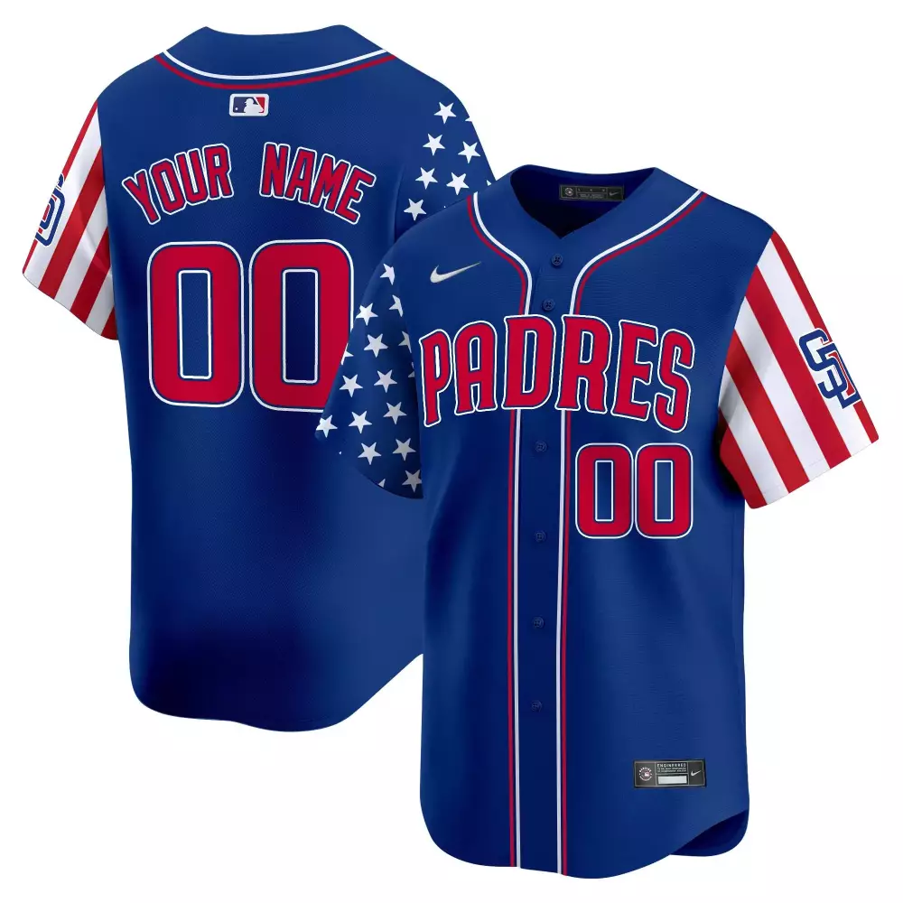 Royal Youth San Diego Padres 2024 Independence Day Vapor Premier Limited Custom Jersey | All Stitched Fan Gear | For Youth
