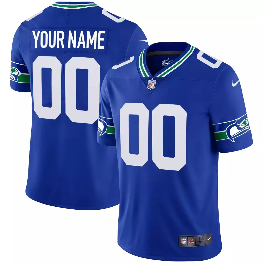 Youth Seattle Seahawks Throwback Gold Custom Jersey V2 | Royal Stitched Design | Fan Gear for Kids