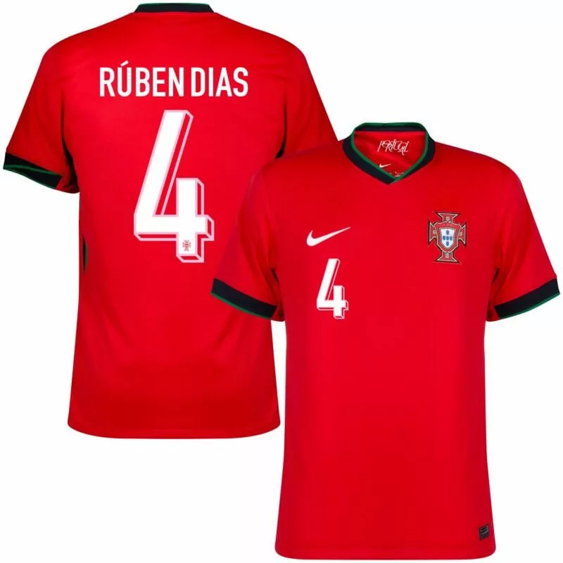 ruben dias home mens portugal 2024 stadium homeaway soccer jersey