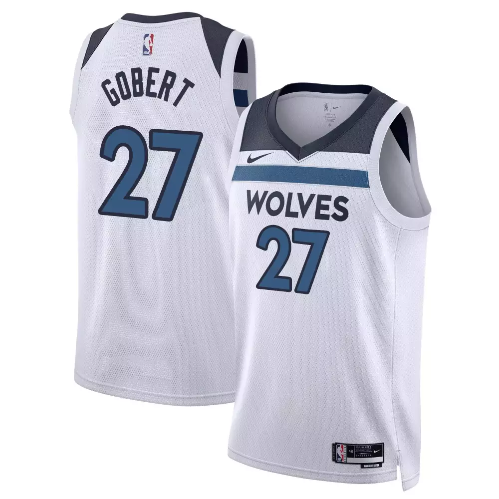 rudy gobert association mens minnesota timberwolves 35th season minnesota patch swingman jersey all stitched