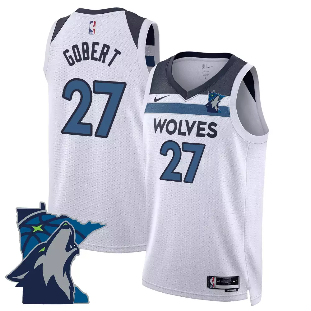 rudy gobert association mens minnesota timberwolves 35th season minnesota patch swingman jersey all stitched