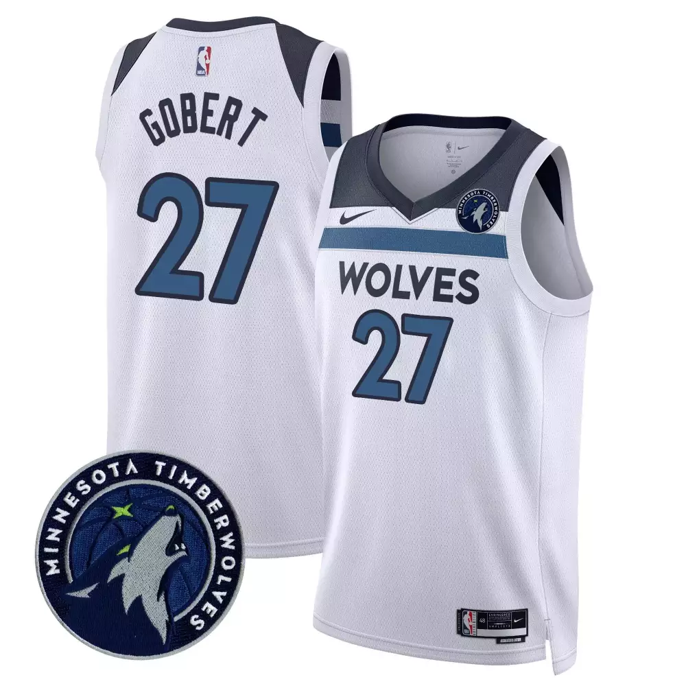 rudy gobert association mens minnesota timberwolves 35th season minnesota patch swingman jersey all stitched