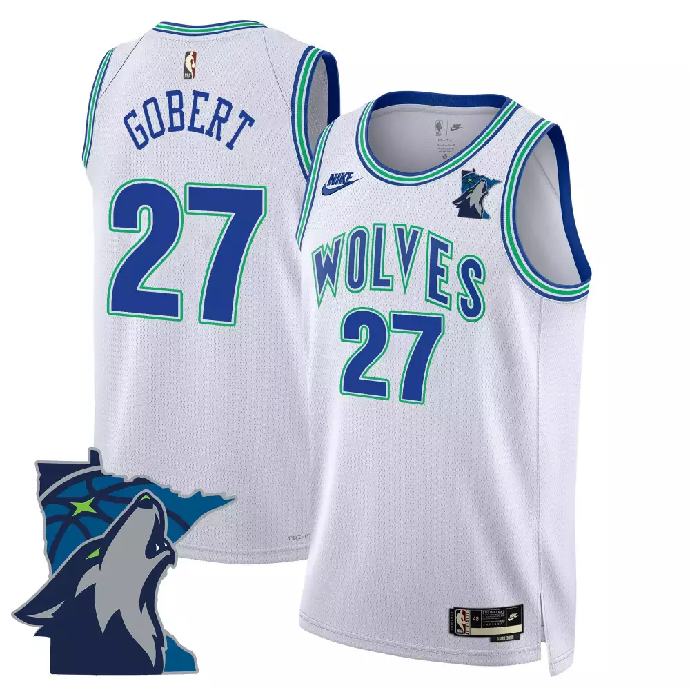 rudy gobert classic mens minnesota timberwolves swingman jersey v2 minnesota patch all stitched