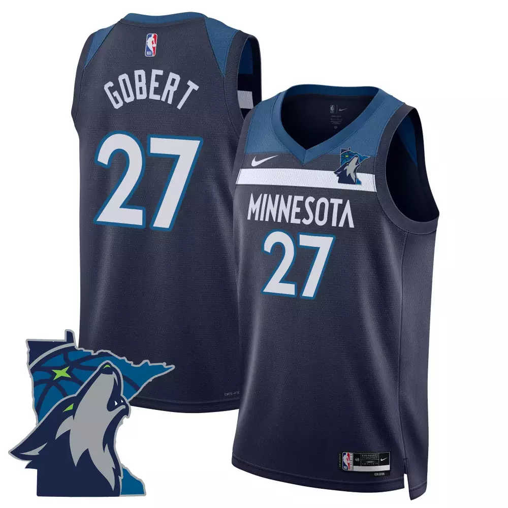 rudy gobert icon mens minnesota timberwolves swingman jersey v2 minnesota patch all stitched