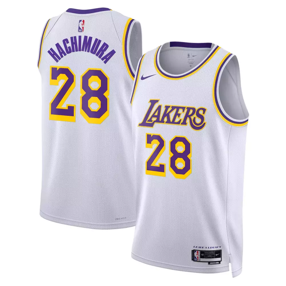 rui hachimura association mens los angeles lakers kobe bryant patch swingman jersey all stitched