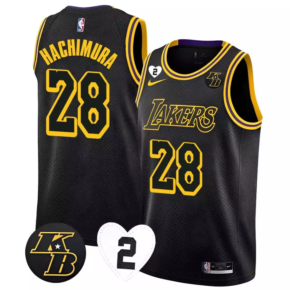 rui hachimura gold mens los angeles lakers cool base mamba jersey all stitched