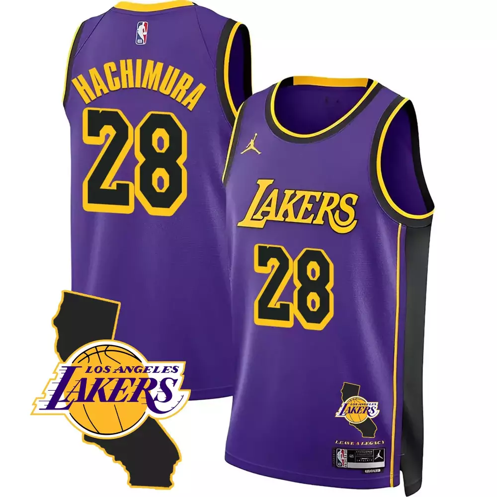 rui hachimura purple mens los angeles lakers california patch jersey all stitched