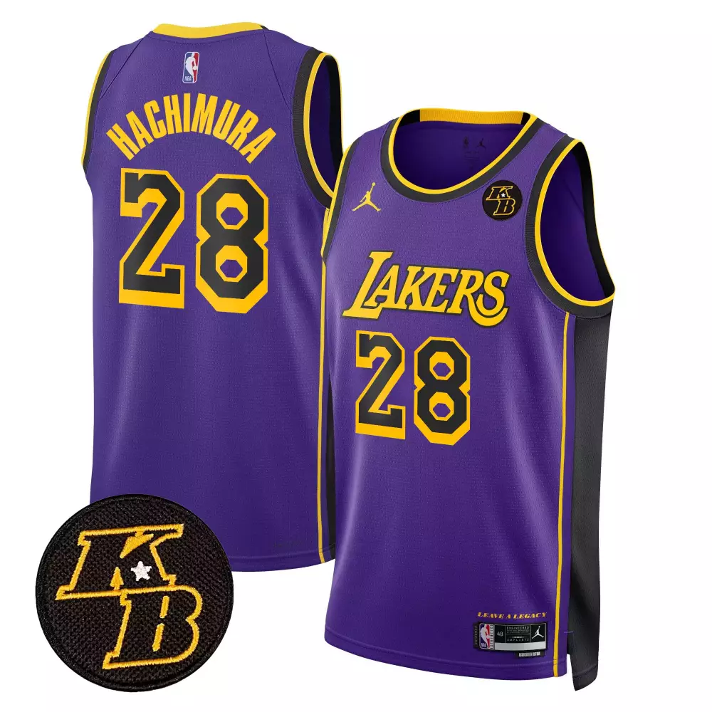 rui hachimura statement mens los angeles lakers kobe bryant patch swingman jersey all stitched