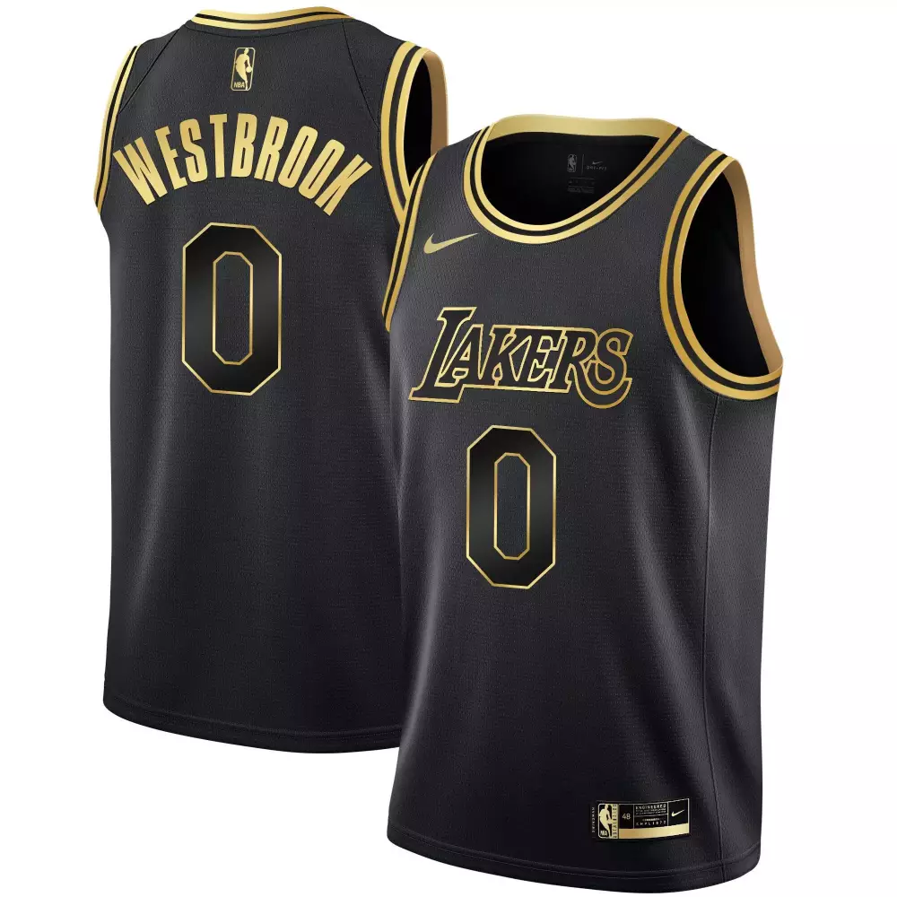 russell westbrook black gold mens los angeles lakers black limited black gold jersey all stitched