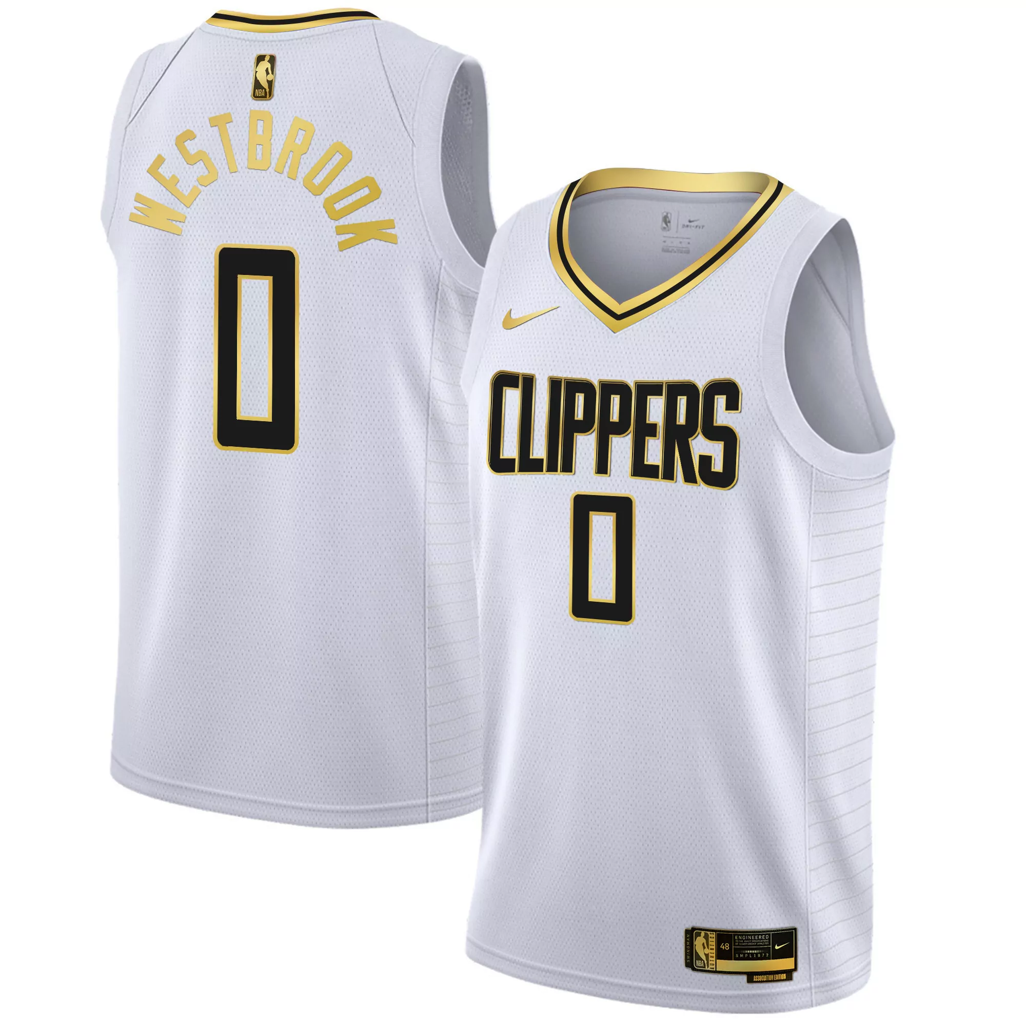 russell westbrook white gold mens los angeles clippers swingman jersey all stitched