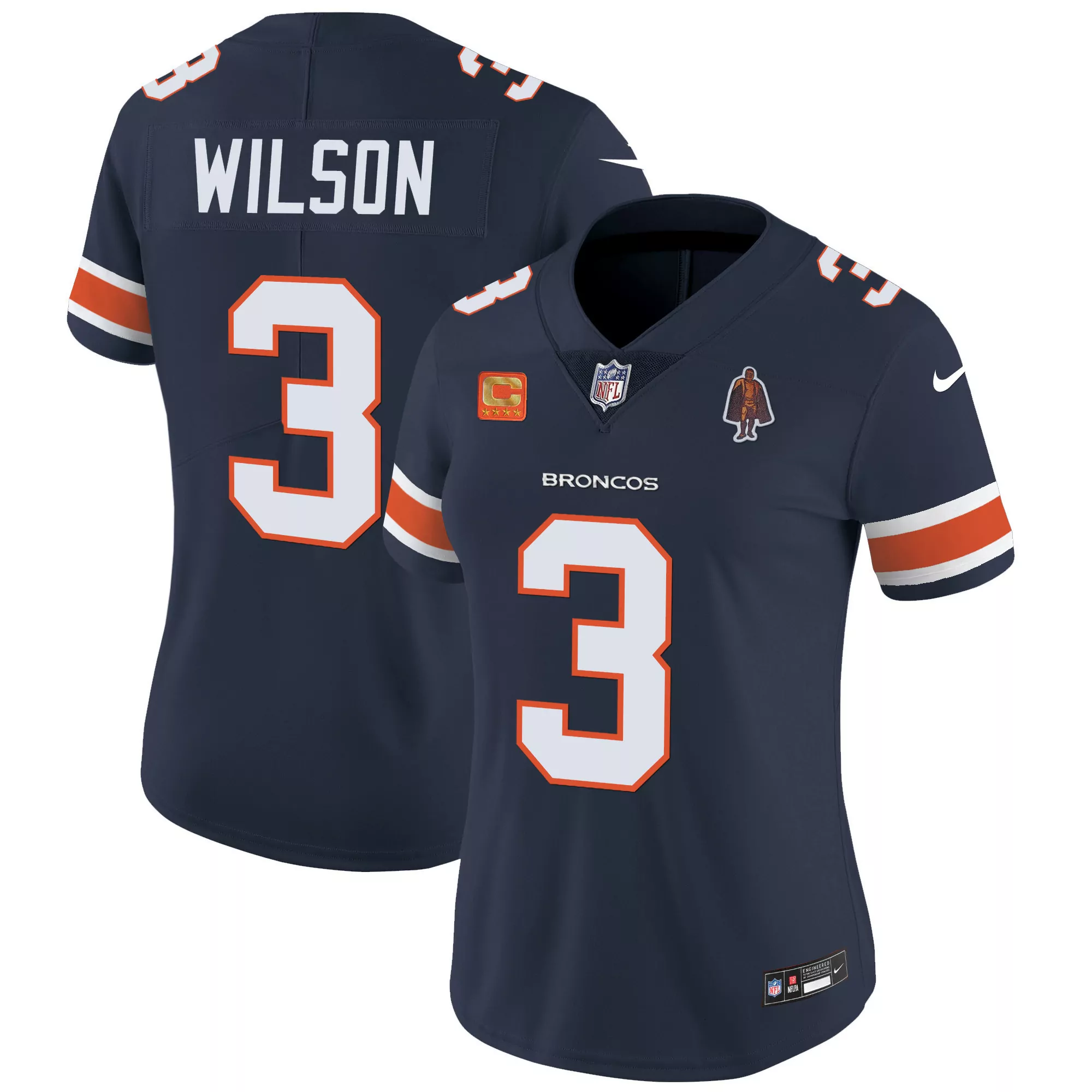 russell wilson navy womens denver broncos vapor limited jersey all stitched