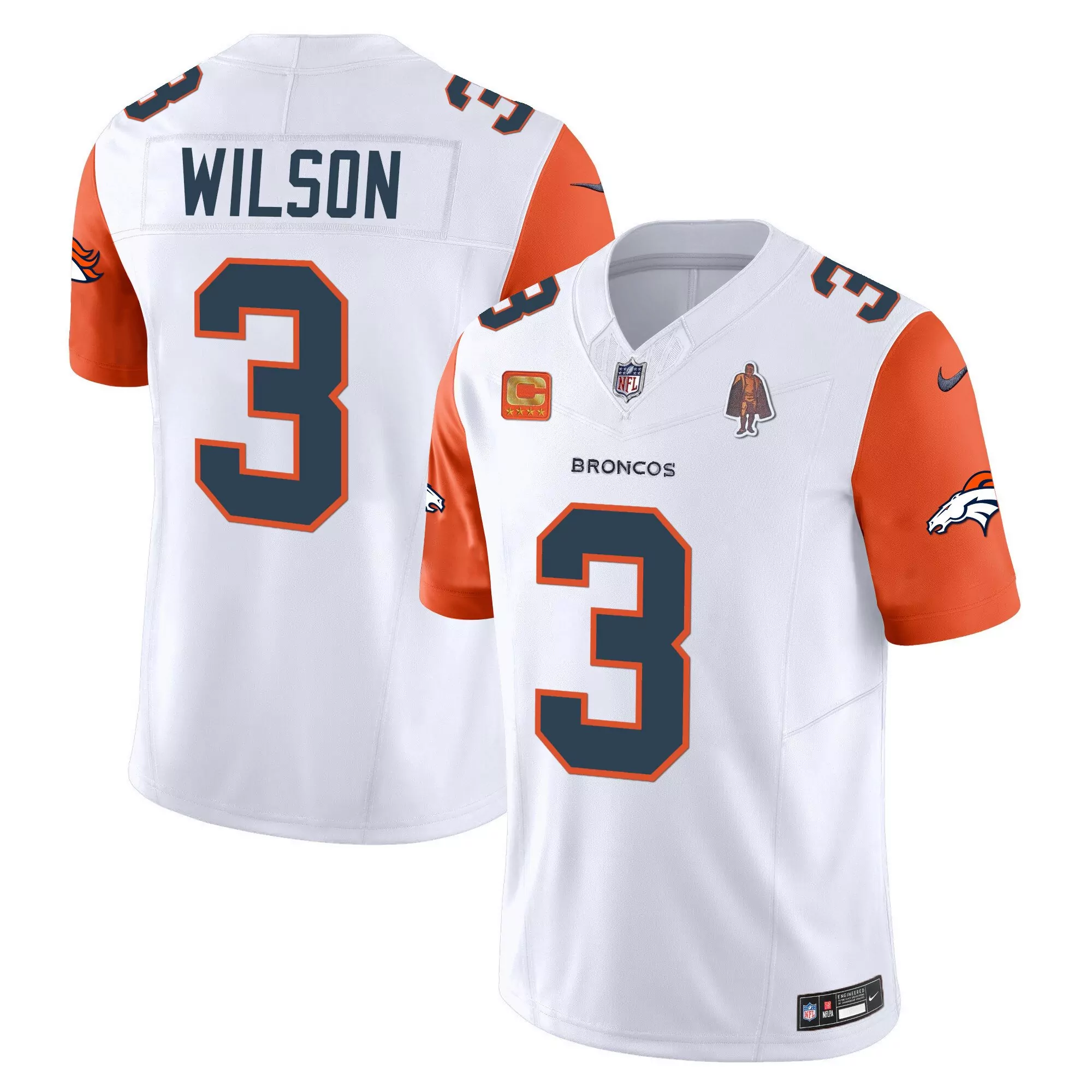russell wilson orange mens denver broncos super bowl 50 patch vapor jersey all stitched