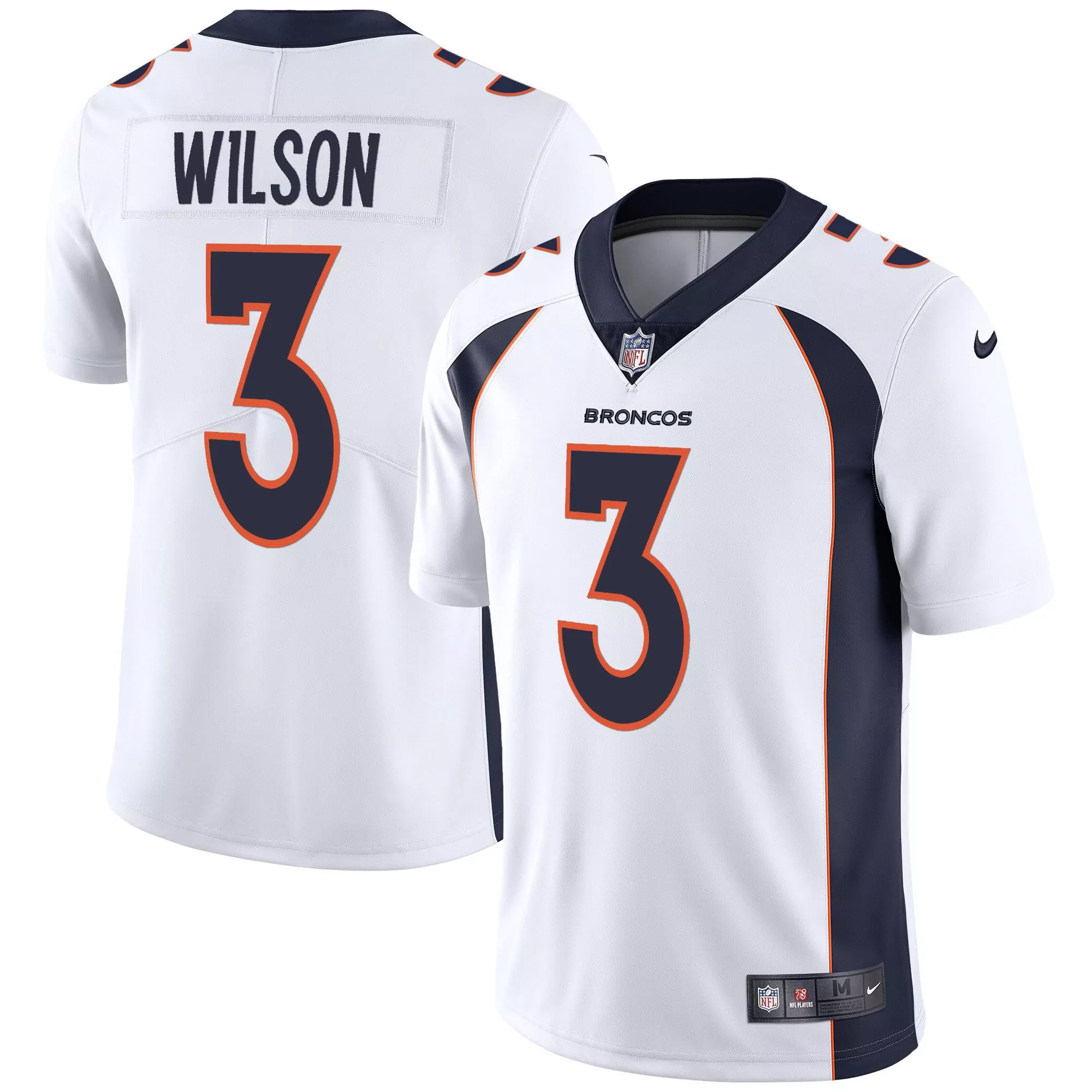 russell wilson white mens denver broncos logo patch limited jersey all stitched