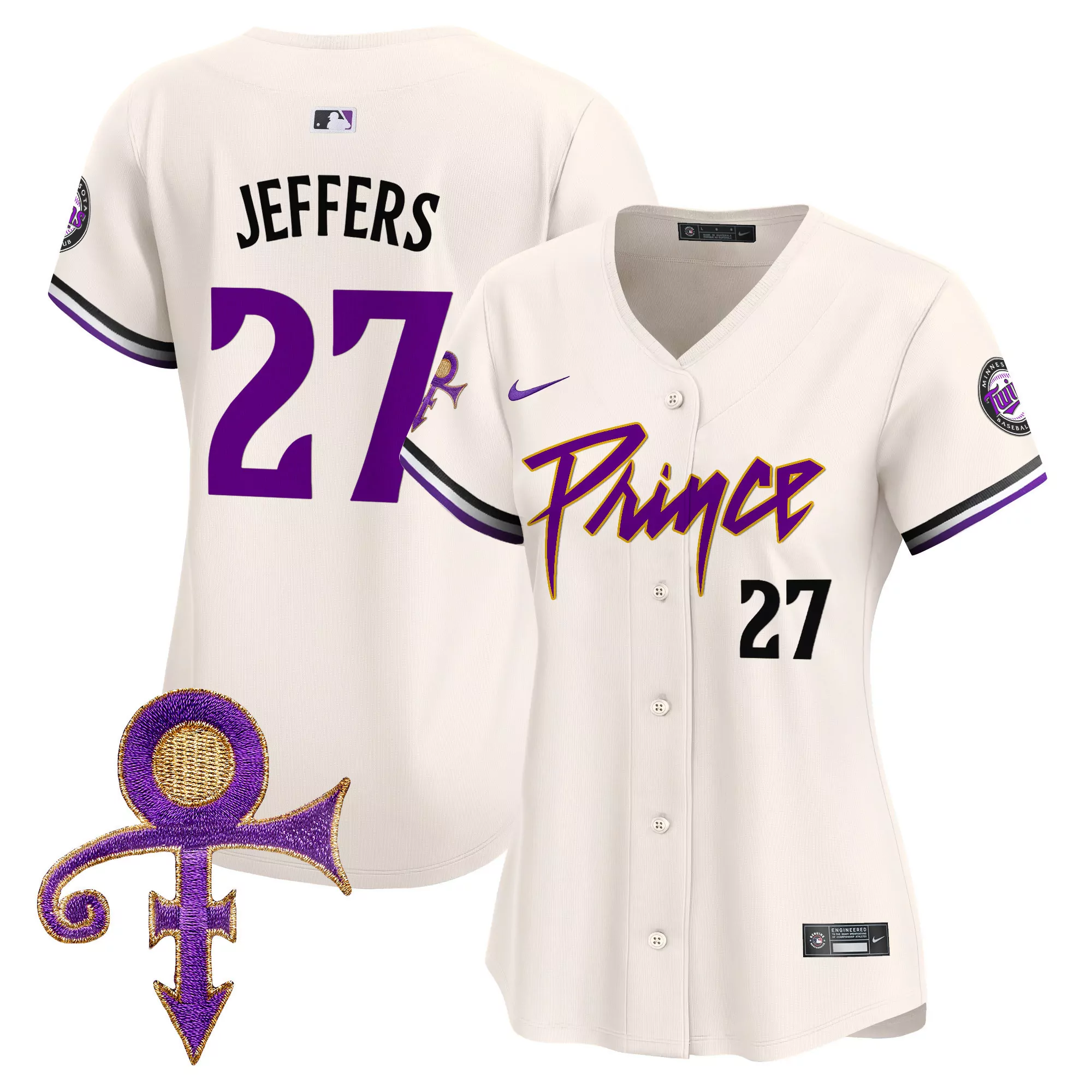 ryan jeffers cream womens minnesota twins prince patch vapor premier limited jersey all stitched