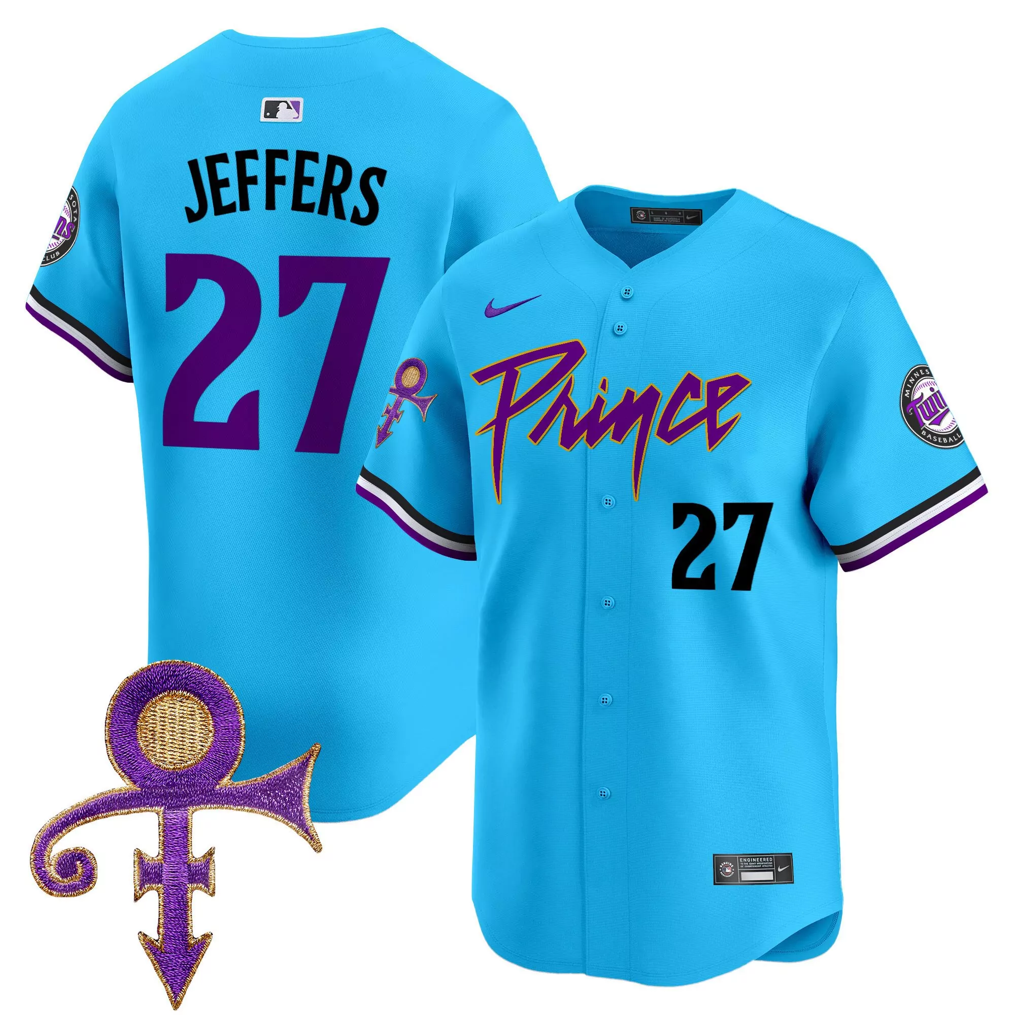 ryan jeffers light blue mens minnesota twins prince patch vapor premier limited jersey v4 all stitched