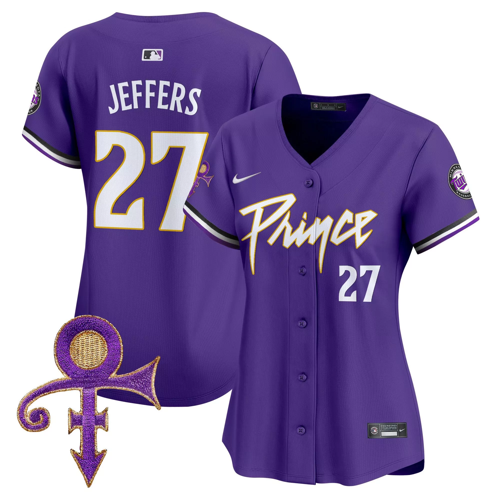 ryan jeffers purple womens minnesota twins prince patch vapor premier limited jersey v4 all stitched