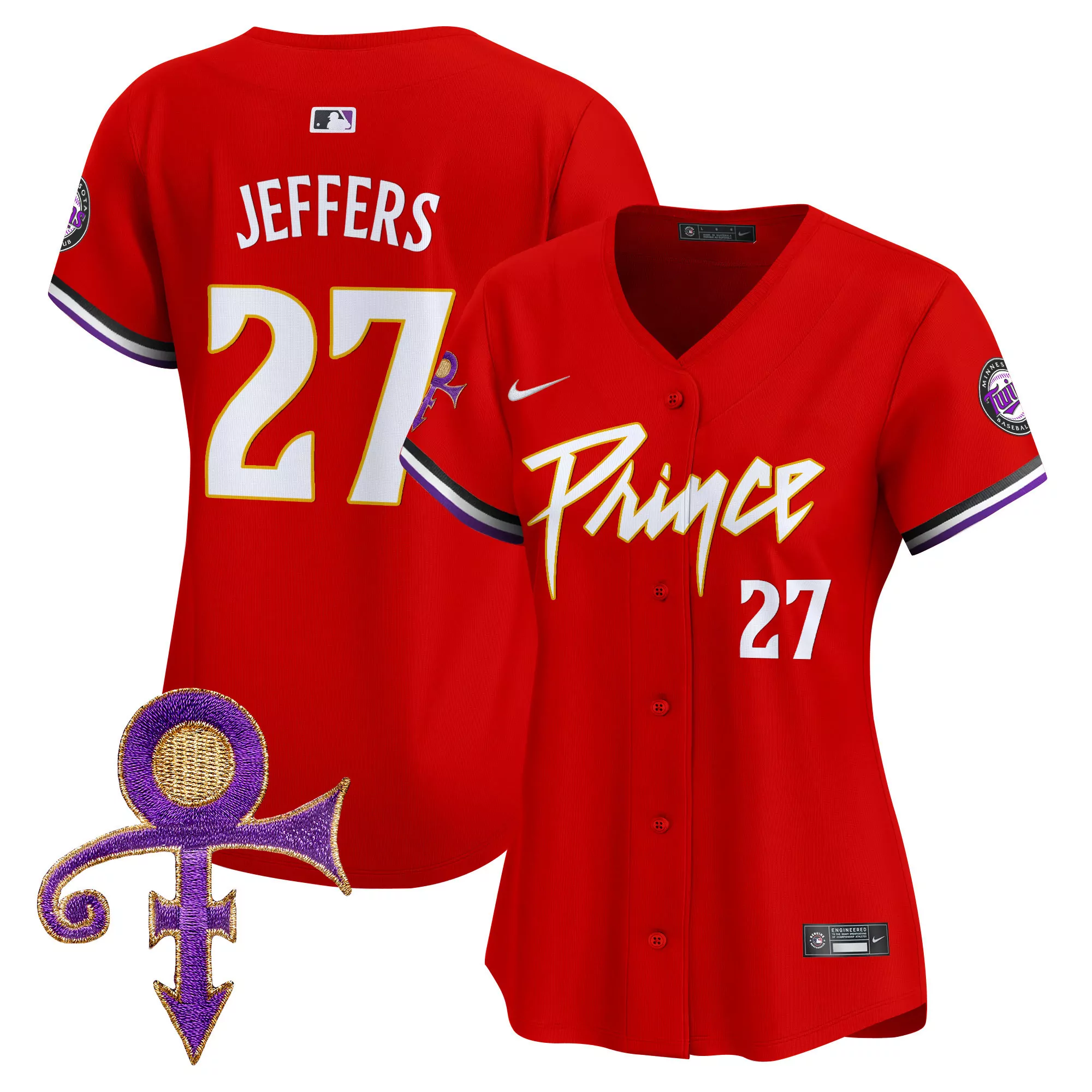 ryan jeffers red womens minnesota twins prince patch vapor premier limited jersey all stitched