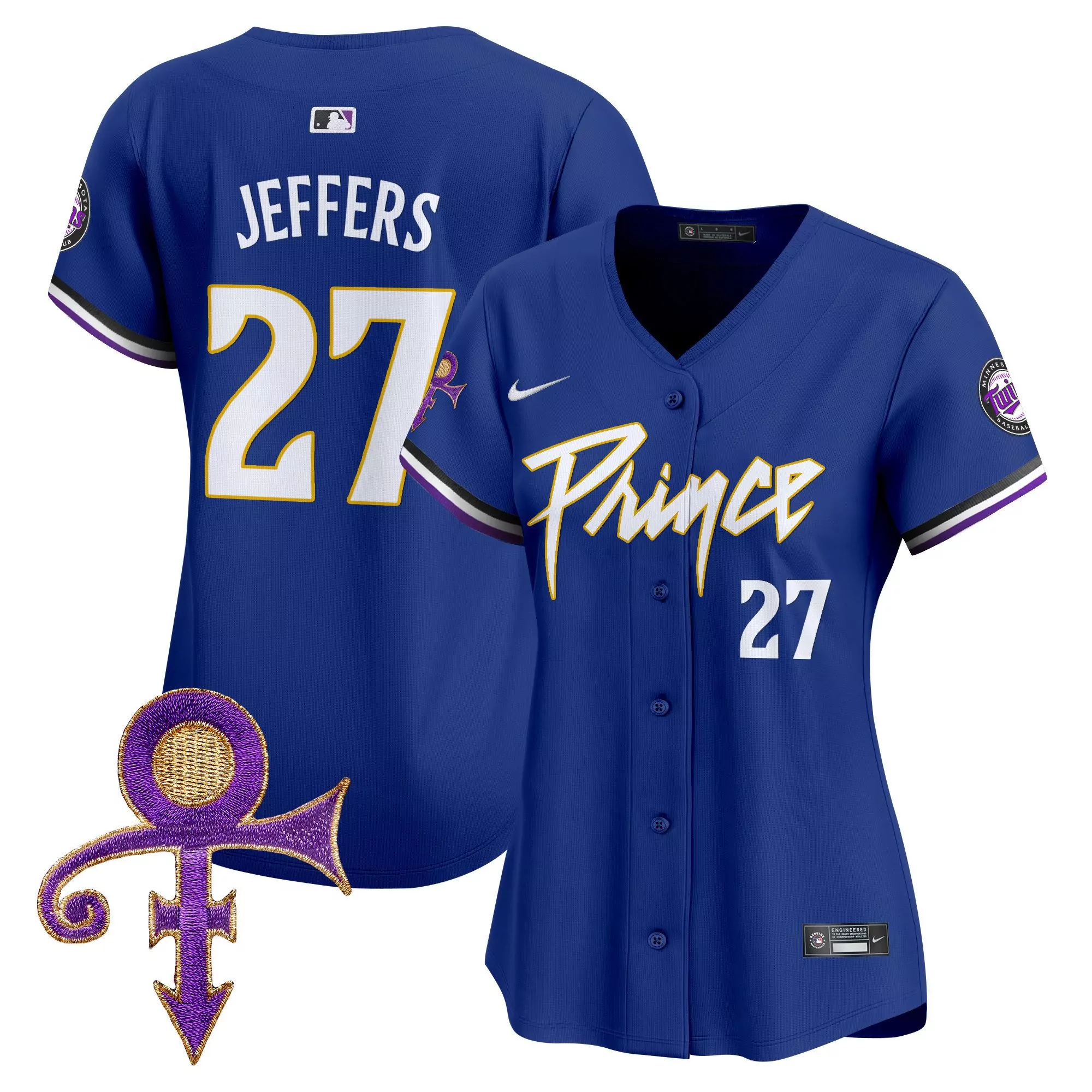 ryan jeffers royal womens minnesota twins prince patch vapor premier limited jersey all stitched